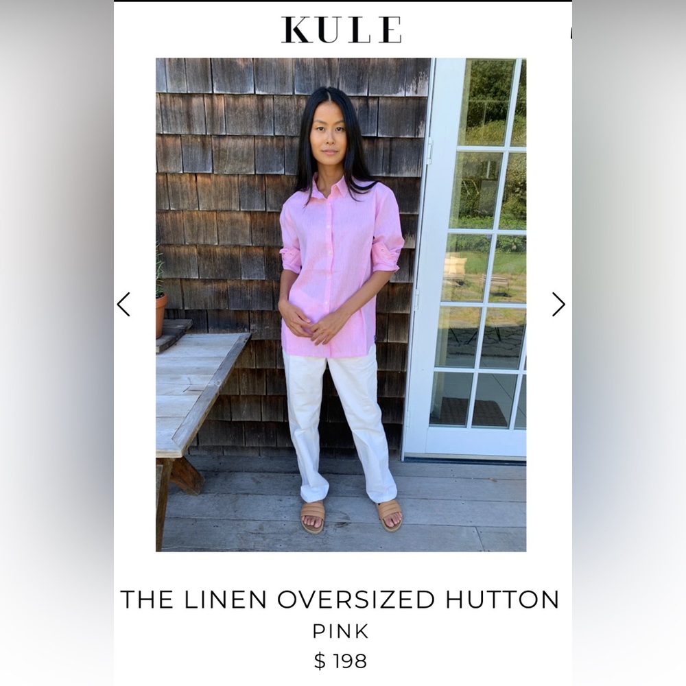 KULE Pink Linen shirt! Size Medium.Like New!